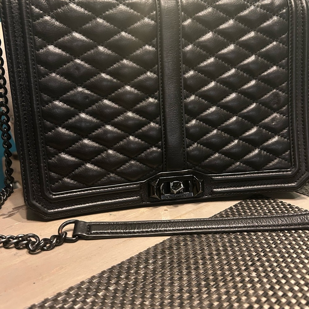 Rebecca Minkoff Black Quilted Chain Shoulder Bag - Picture 6 of 10